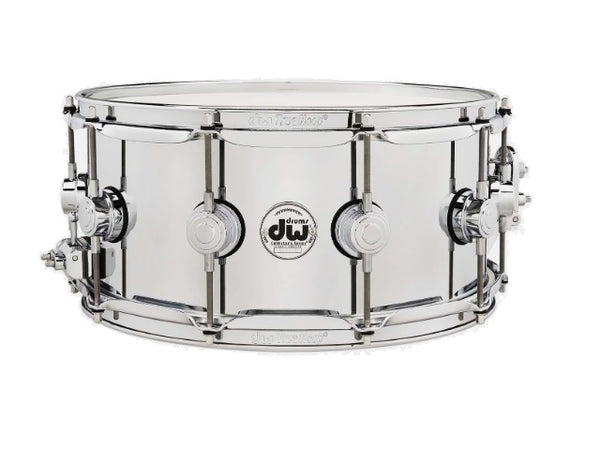 DW 6.5" x 14" Collector's Series Polished Steel Snare Drum