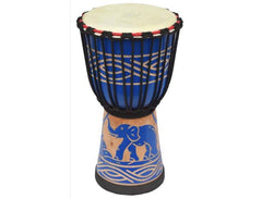 Ecko 8" Carved Djembe Blue Elephant