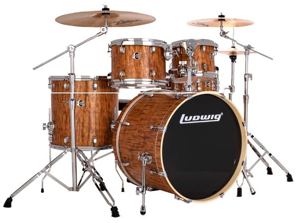 Ludwig Evolution 5PC Kit w/Hardware & Cymbals 10 12 16 14SN 22BD Cherry