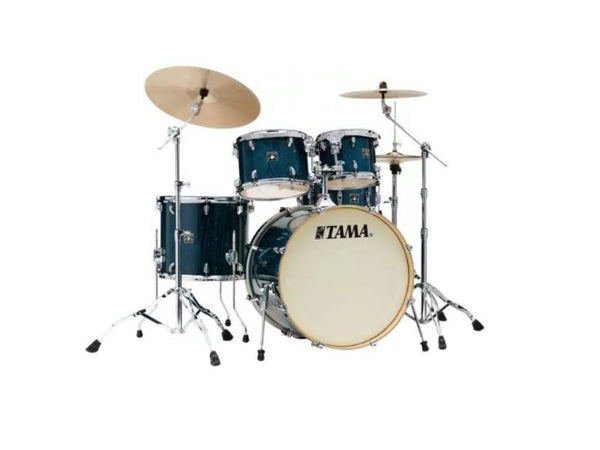 Tama Superstar Classic Maple Exotic 5 Piece Shell Pack 10 12 16 14SN 22BD Gloss Sapphire Lacebark Pine