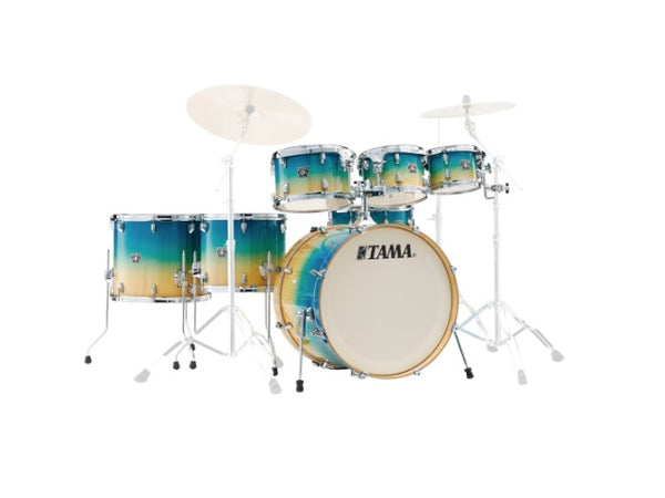Tama Superstar Classic Maple Exotic 7 Piece Shell Pack Caribbean Lacebark Pine Fade