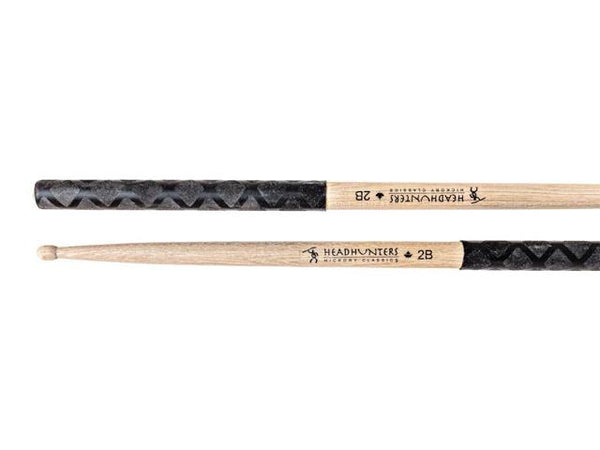 HeadHunters Hickory Classic 2B w/ Grip Drum Sticks