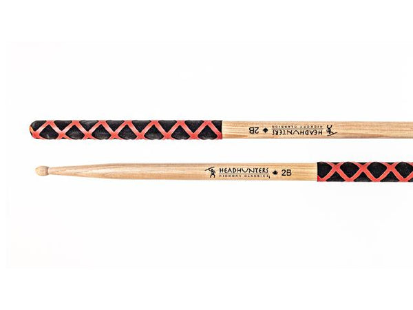 HeadHunters Hickory Classic 2B w/ Extreme Grip Drum Sticks